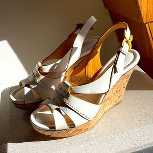 Gorgeous Chloé Wedge Renna Sandals 39 White NEW